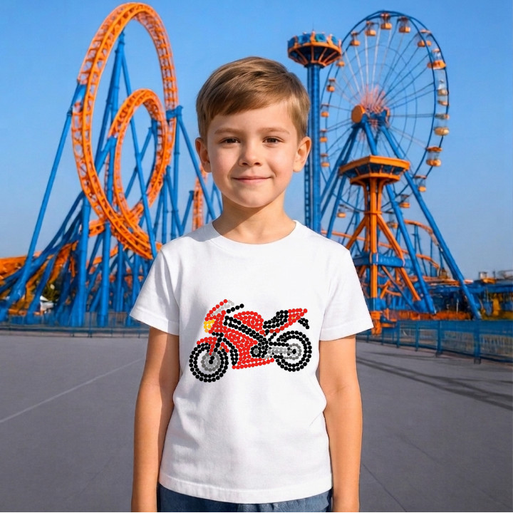 Motocicletă din puncte - ziua punctului - tricou pentru copii
