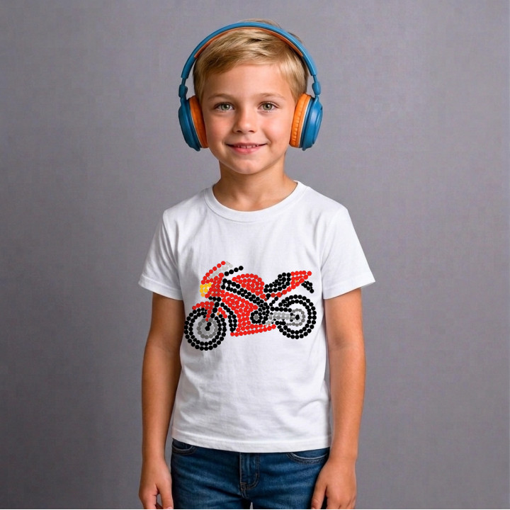 Motocicletă din puncte - ziua punctului - tricou pentru copii