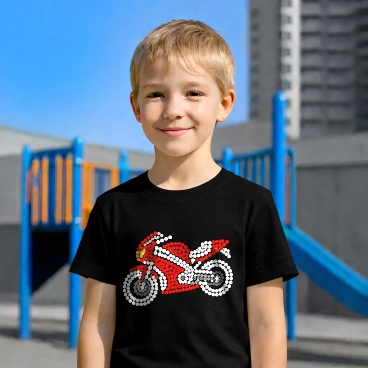 Motocicletă din puncte - ziua punctului - tricou pentru copii