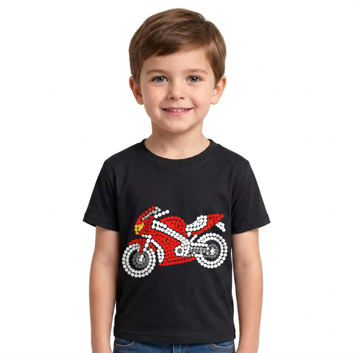 Motocicletă din puncte - ziua punctului - tricou pentru copii