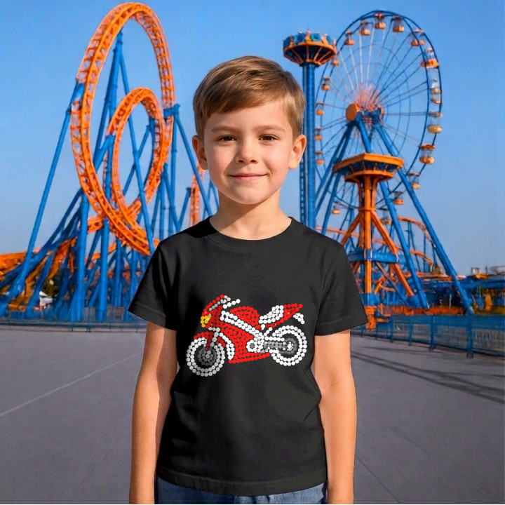 Motocicletă din puncte - ziua punctului - tricou pentru copii