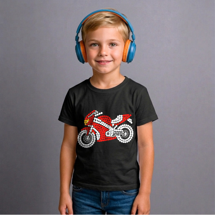 Motocicletă din puncte - ziua punctului - tricou pentru copii