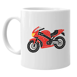 Motocicletă din puncte - ziua punctului - cană