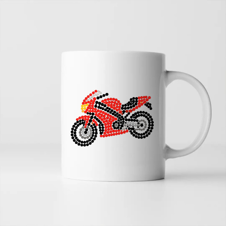 Motocicletă din puncte - ziua punctului - cană