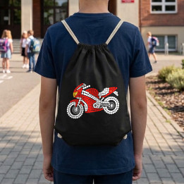 Motocicletă din puncte - ziua punctului - sac cu șnur