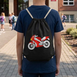 Motocicletă din puncte - ziua punctului - sac cu șnur