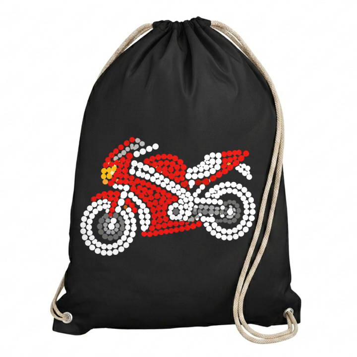 Motocicletă din puncte - ziua punctului - sac cu șnur