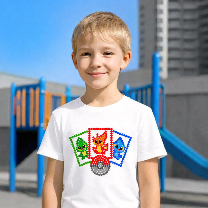 Cărți de colecție din puncte - ziua punctului - tricou pentru copii - inspirat de Pokémon