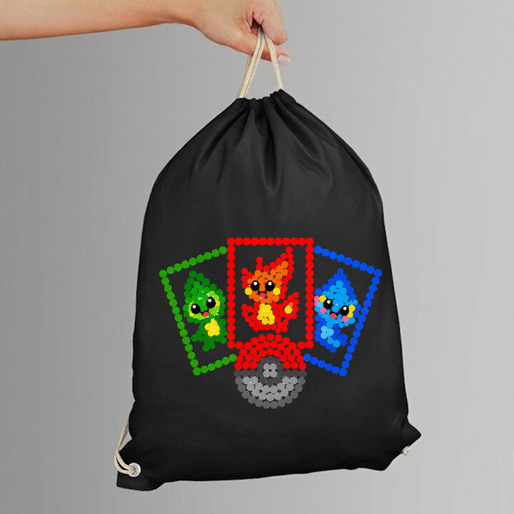 Cărți de colecție din puncte - ziua punctului - sac cu șnur - inspirat de Pokémon