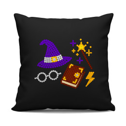 Vrăji și magie din puncte - ziua punctului - pernă neagră pentru cadou - inspirat de Harry Potter
