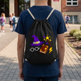 Vrăji și magie din puncte - ziua punctului - sac cu șnur - inspirat de Harry Potter