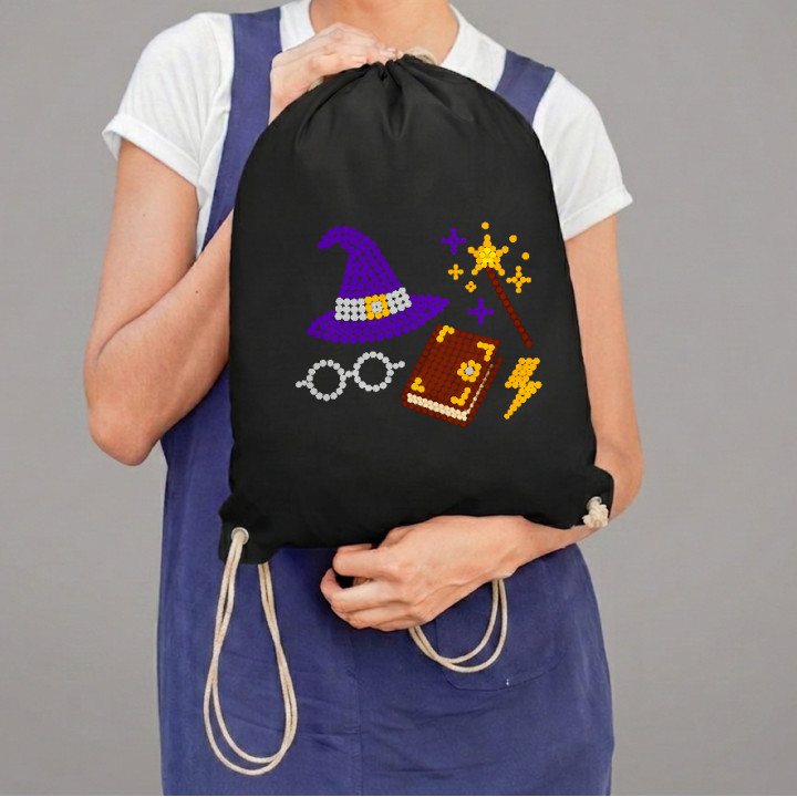 Vrăji și magie din puncte - ziua punctului - sac cu șnur - inspirat de Harry Potter