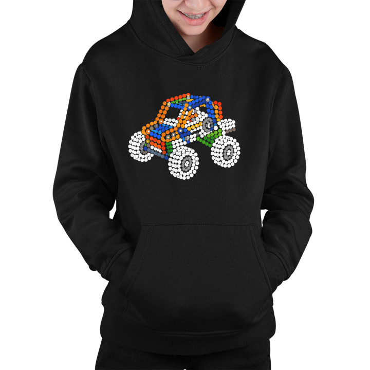 Mașină din piese de construcție din puncte - ziua punctului - bluză pentru copii - inspirat de LEGO Technic