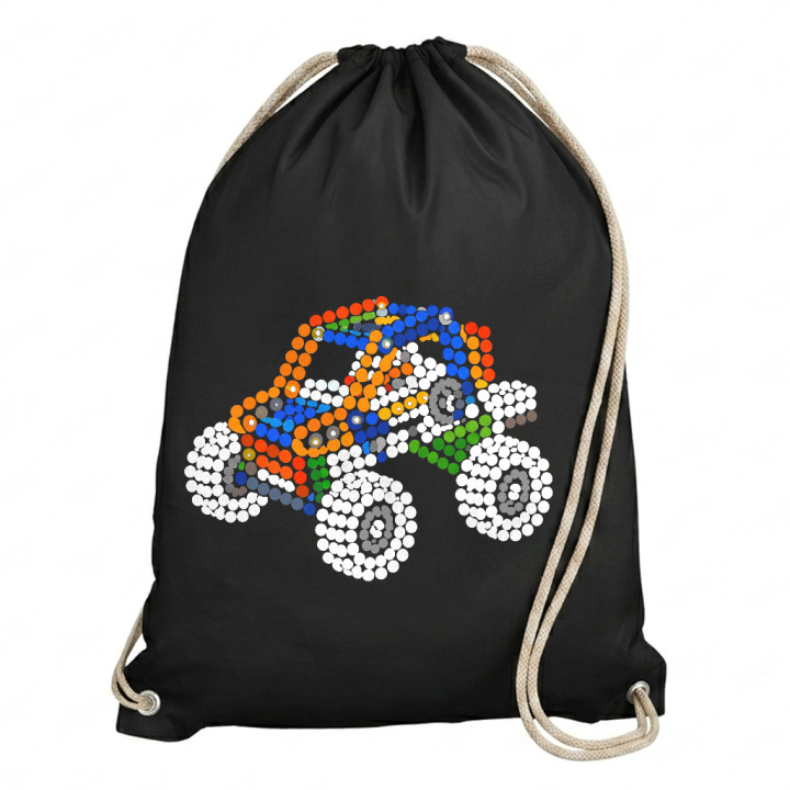 Mașină din piese de construcție din puncte - ziua punctului - sac cu șnur - inspirat de LEGO Technic