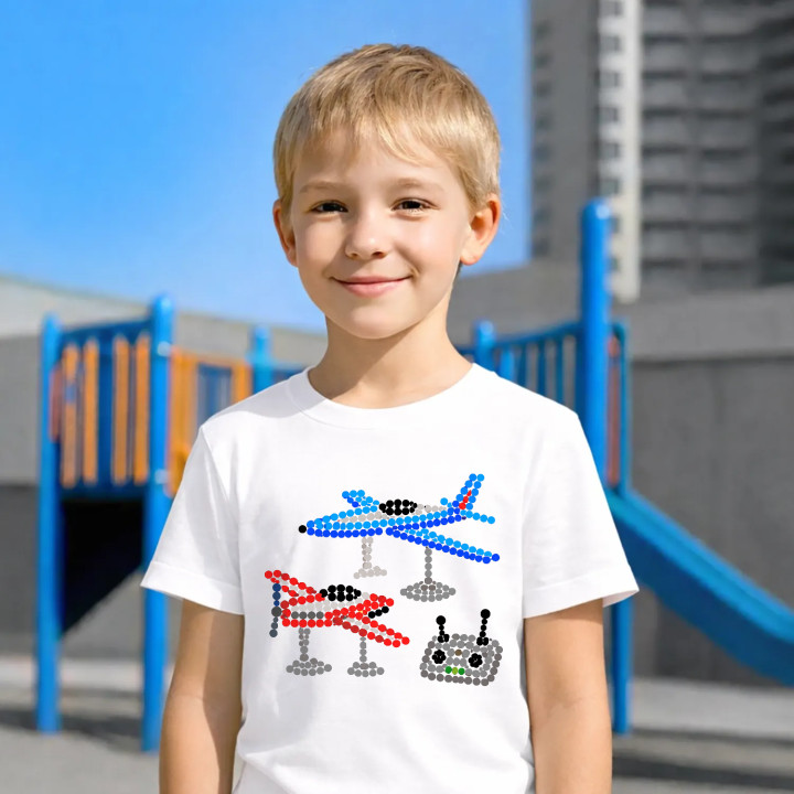 Modele de avioane din puncte - ziua punctului - tricou pentru copii
