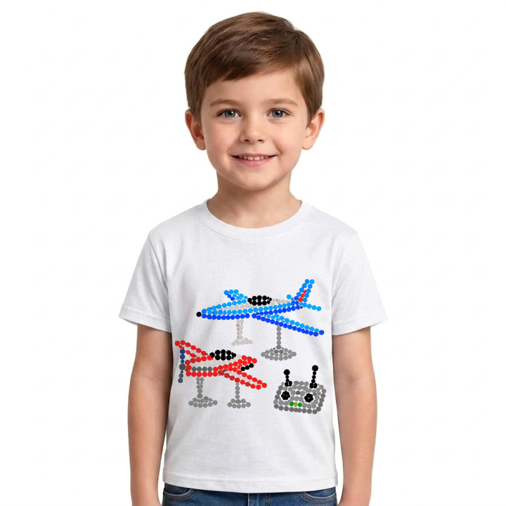 Modele de avioane din puncte - ziua punctului - tricou pentru copii