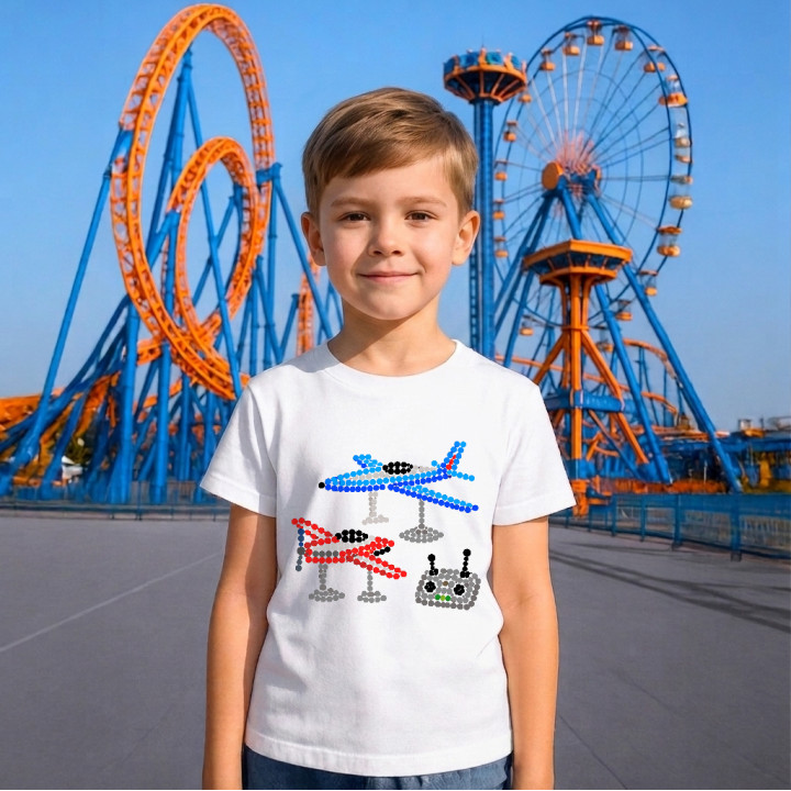Modele de avioane din puncte - ziua punctului - tricou pentru copii