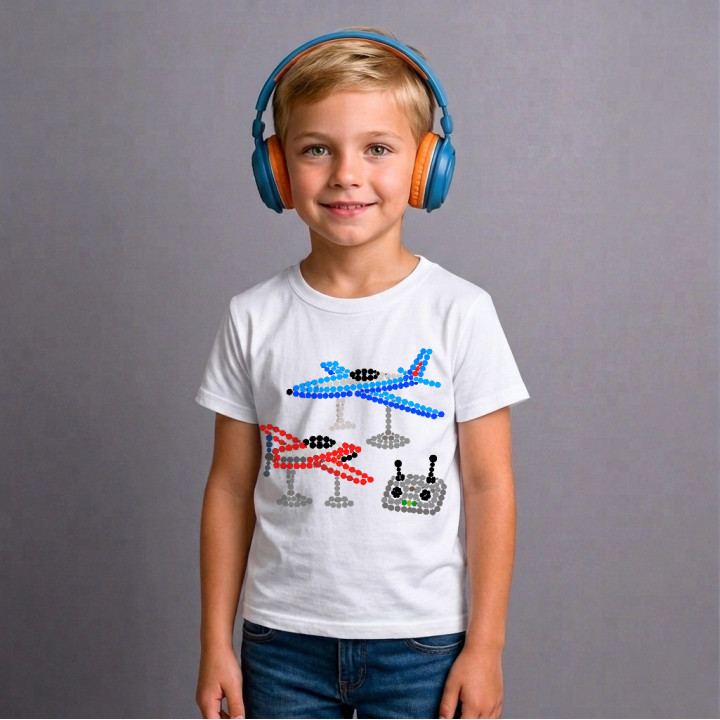 Modele de avioane din puncte - ziua punctului - tricou pentru copii