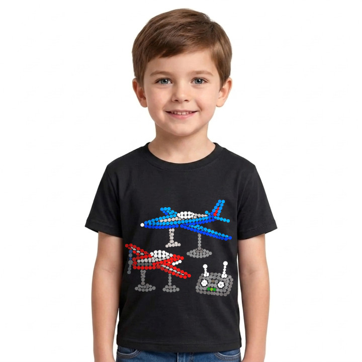 Modele de avioane din puncte - ziua punctului - tricou pentru copii