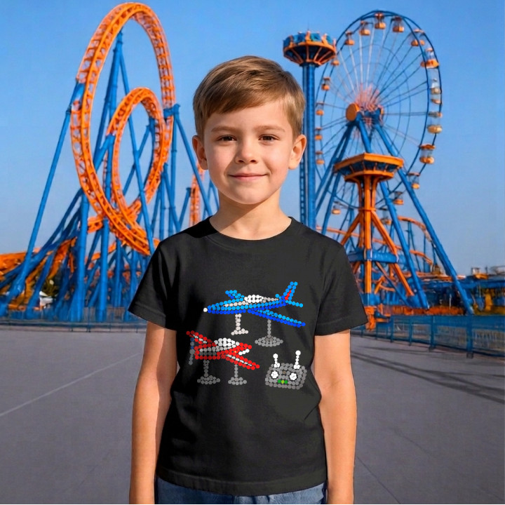 Modele de avioane din puncte - ziua punctului - tricou pentru copii