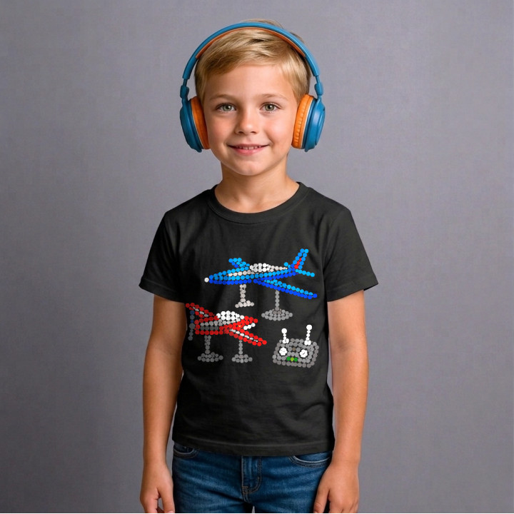Modele de avioane din puncte - ziua punctului - tricou pentru copii