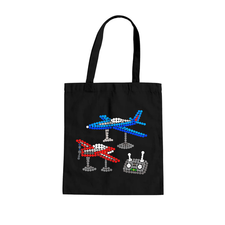 Modele de avioane din puncte - ziua punctului - sacoșă de bumbac