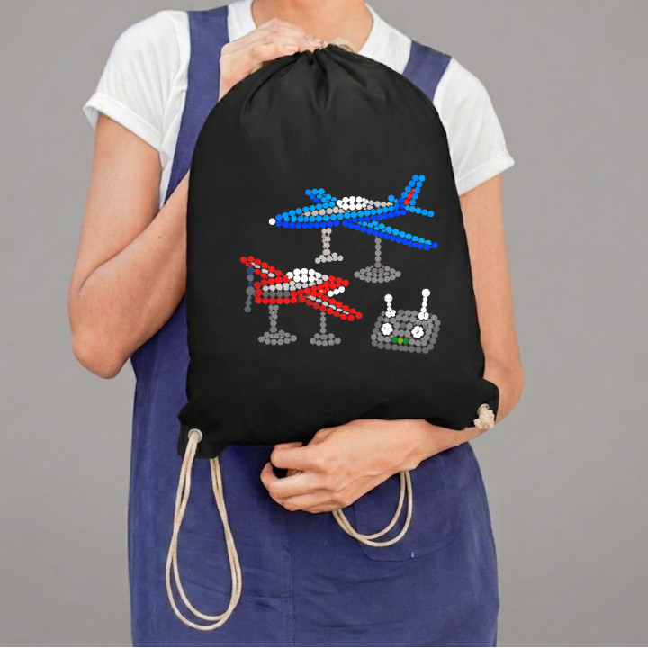 Modele de avioane din puncte - ziua punctului - sac cu șnur