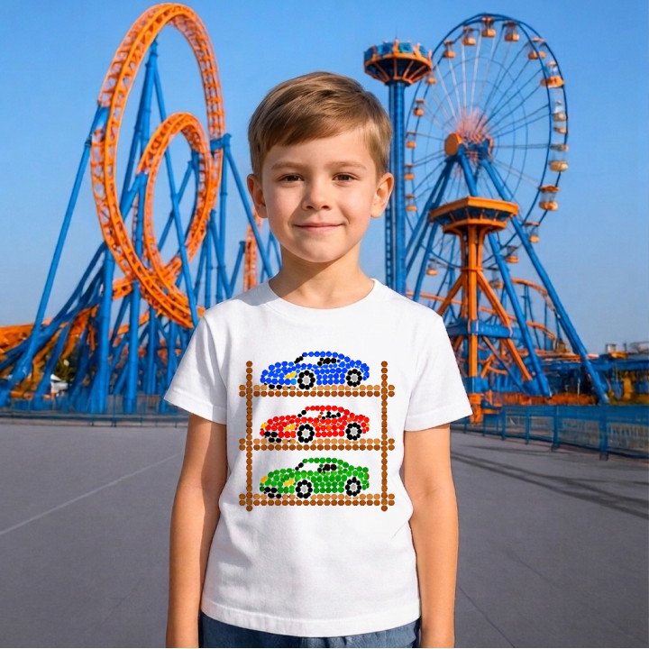 Modele de mașini din puncte - ziua punctului - tricou pentru copii