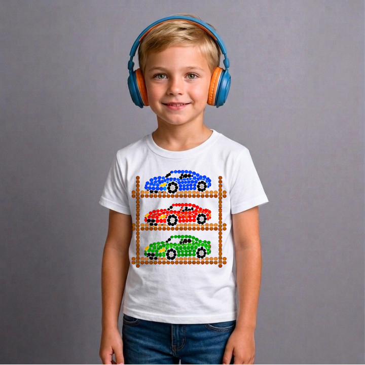 Modele de mașini din puncte - ziua punctului - tricou pentru copii