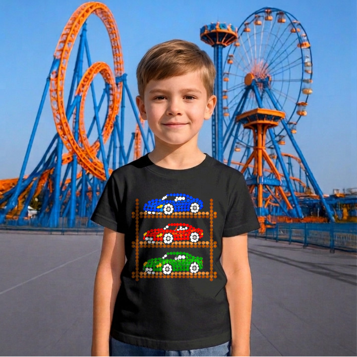 Modele de mașini din puncte - ziua punctului - tricou pentru copii
