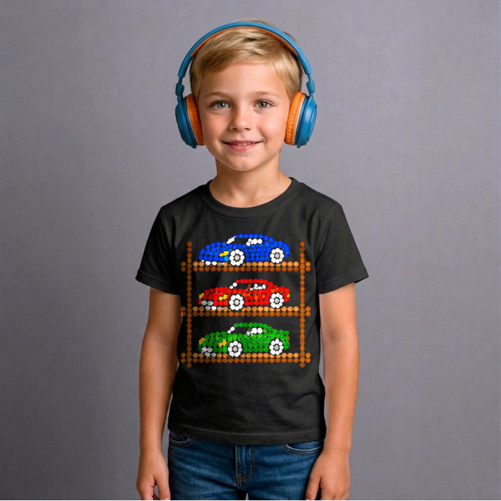Modele de mașini din puncte - ziua punctului - tricou pentru copii