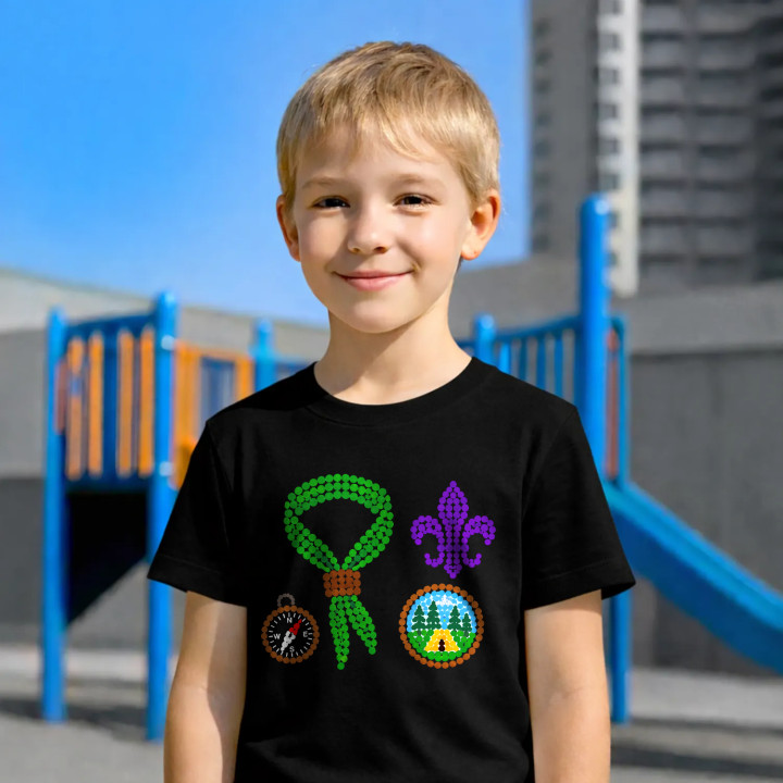 Cercetășie din puncte - ziua punctului - tricou pentru copii