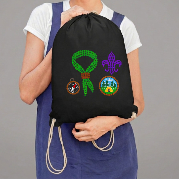 Cercetășie din puncte - ziua punctului - sac cu șnur