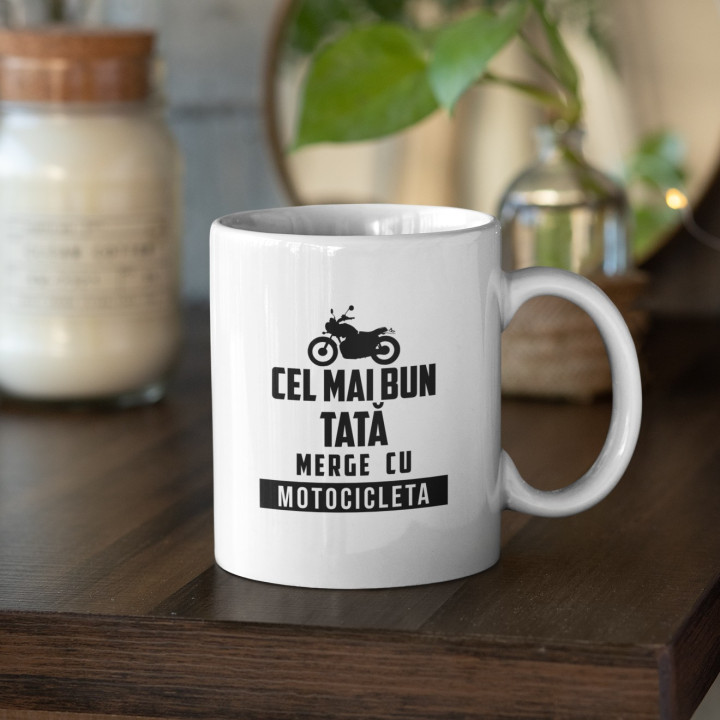 Cel mai bun tată merge cu motocicleta - cană
