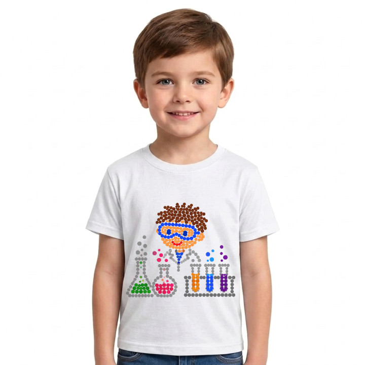 Micul om de știință din puncte - ziua punctului - tricou pentru copii