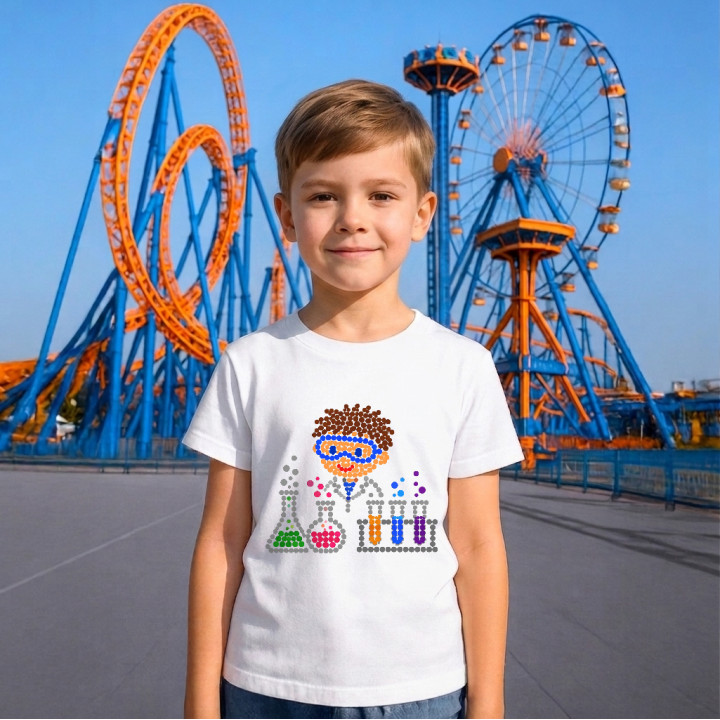 Micul om de știință din puncte - ziua punctului - tricou pentru copii