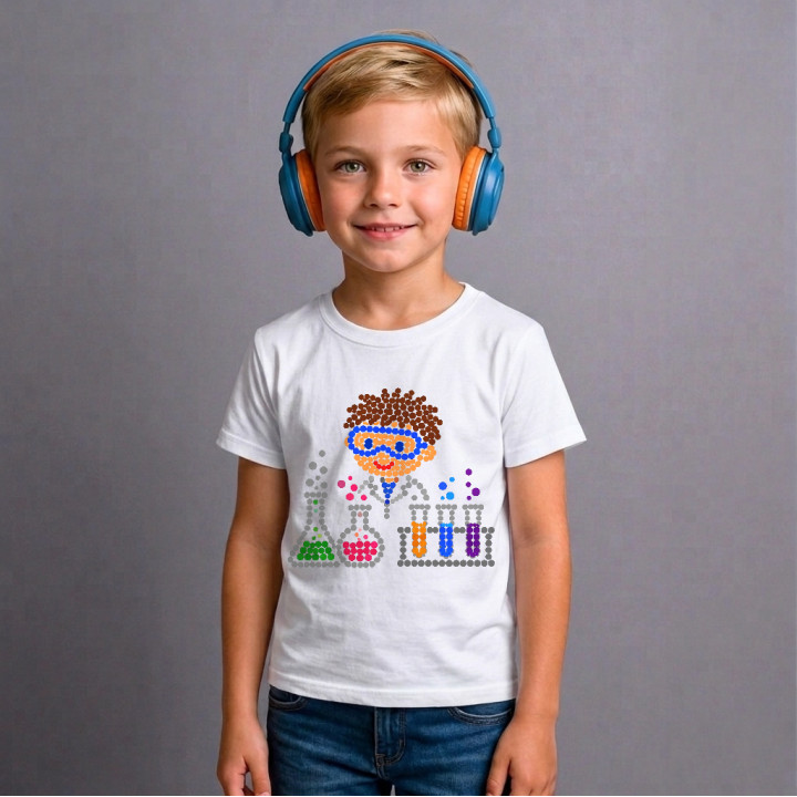 Micul om de știință din puncte - ziua punctului - tricou pentru copii