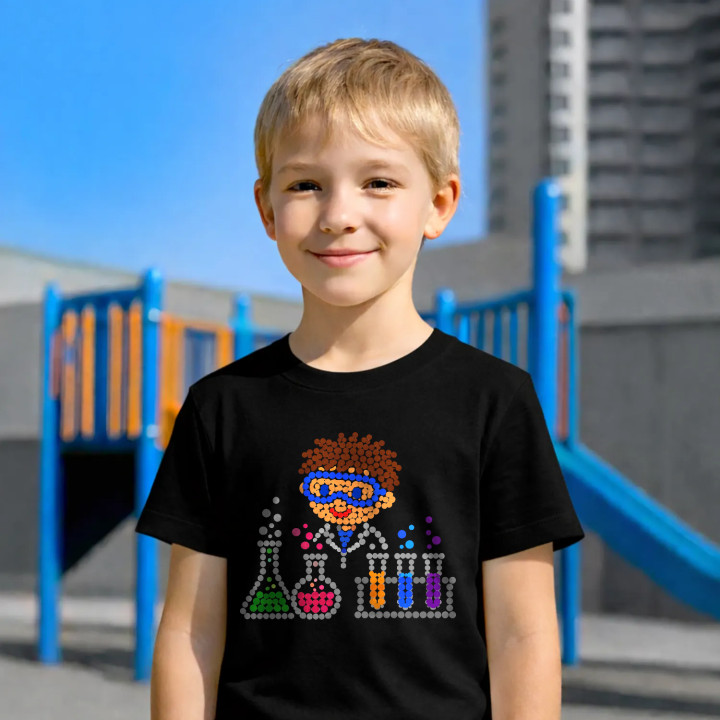 Micul om de știință din puncte - ziua punctului - tricou pentru copii