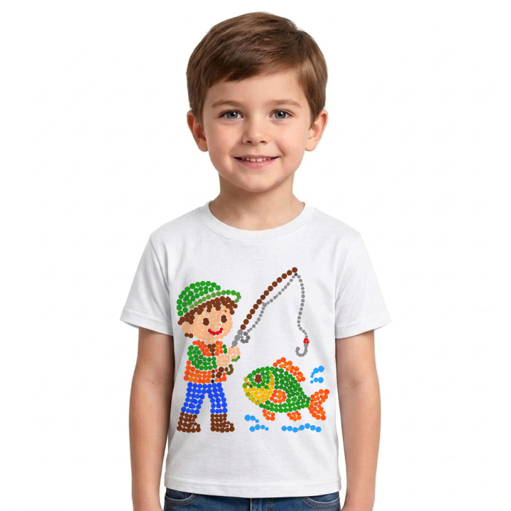 Micul pescar din puncte - ziua punctului - tricou pentru copii