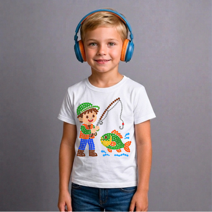 Micul pescar din puncte - ziua punctului - tricou pentru copii
