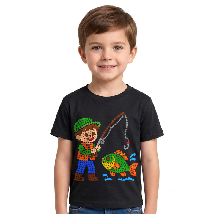 Micul pescar din puncte - ziua punctului - tricou pentru copii