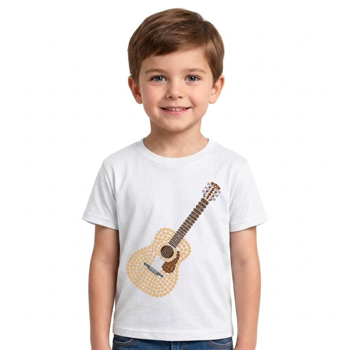 Chitară acustică din puncte - ziua punctului - tricou pentru copii