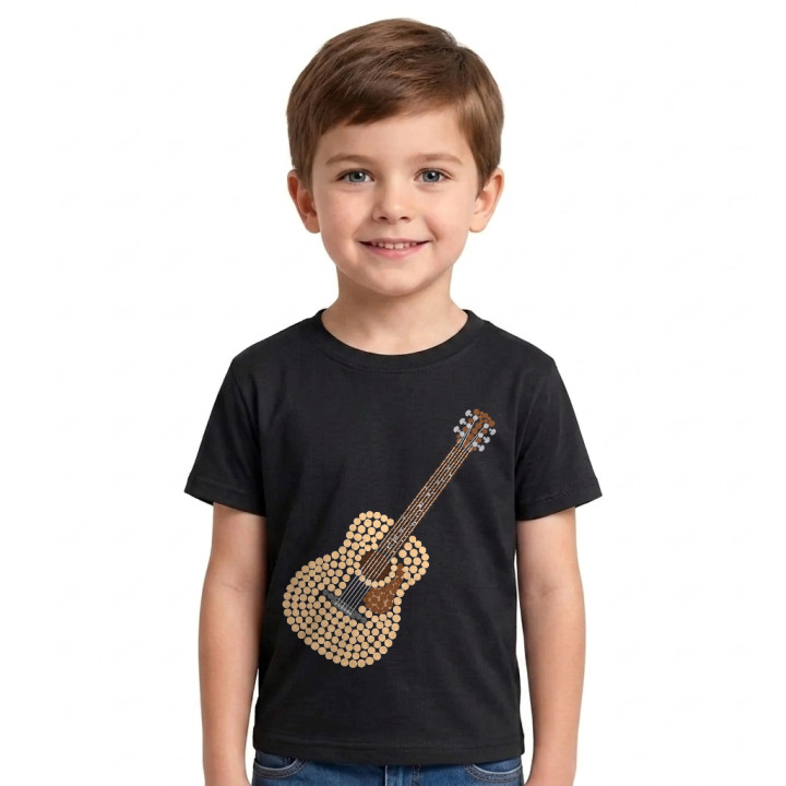 Chitară acustică din puncte - ziua punctului - tricou pentru copii