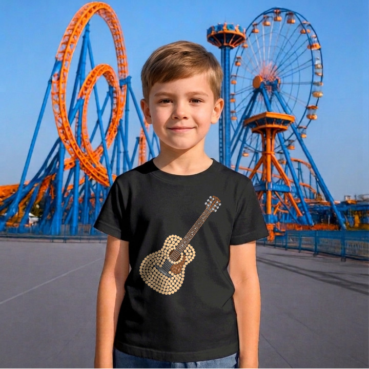 Chitară acustică din puncte - ziua punctului - tricou pentru copii