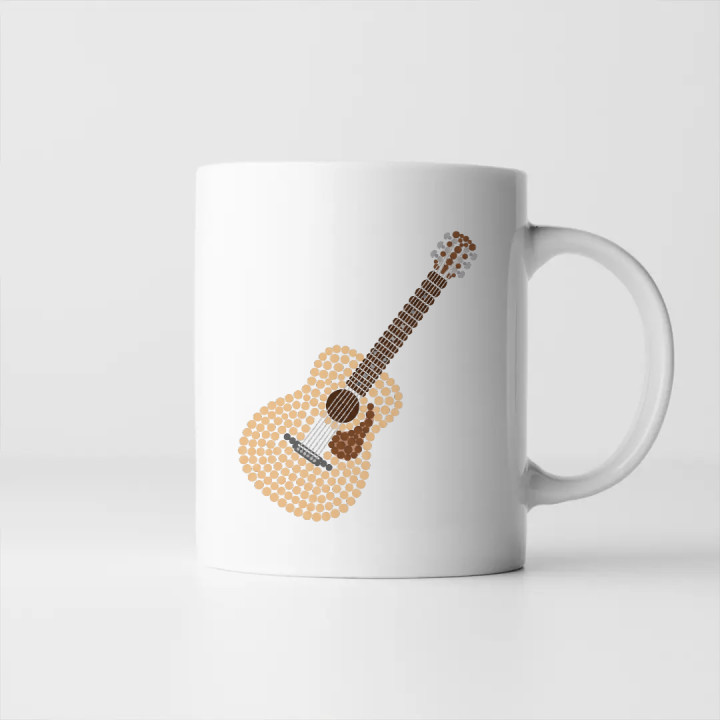 Chitară acustică din puncte - ziua punctului - cană