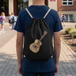 Chitară acustică din puncte - ziua punctului - sac cu șnur