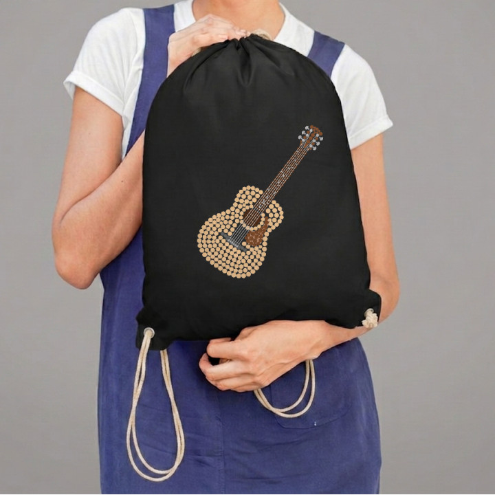 Chitară acustică din puncte - ziua punctului - sac cu șnur