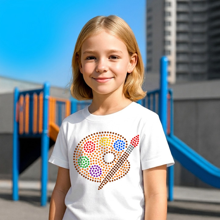 Paletă de pictor din puncte - ziua punctului - tricou pentru copii