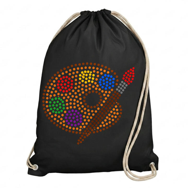 Paletă de pictor din puncte - ziua punctului - sac cu șnur