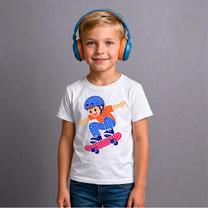 Băiat pe skateboard din puncte - ziua punctului - tricou pentru copii